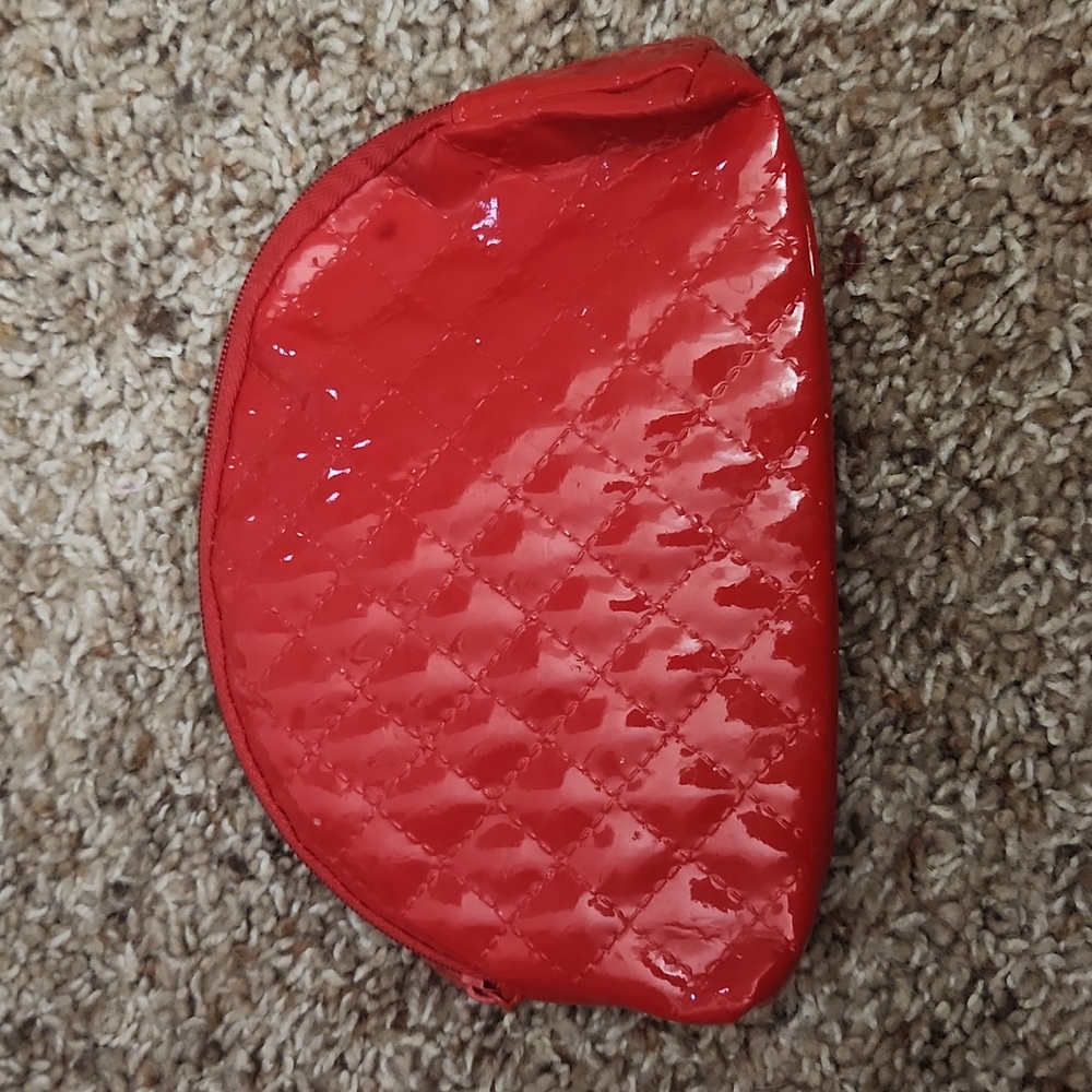 Ipsy Red Quilted Women's Makeup Bag